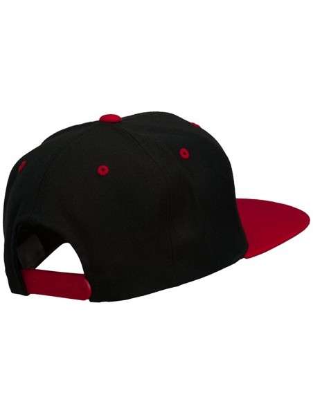 Baseball Caps Famous Embroidered Two Tone Snapback Cap - Black Red - C311ONYYH23 $32.44