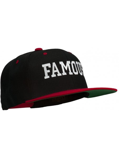 Baseball Caps Famous Embroidered Two Tone Snapback Cap - Black Red - C311ONYYH23 $32.44