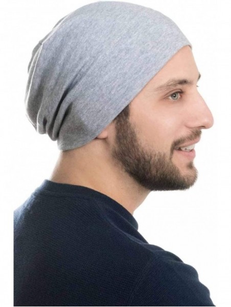 Skullies & Beanies Mens Relaxed Beanie - 100% Cotton Beanie Hats for Guys - Lagoon - CR17YZ3KMCN $19.24