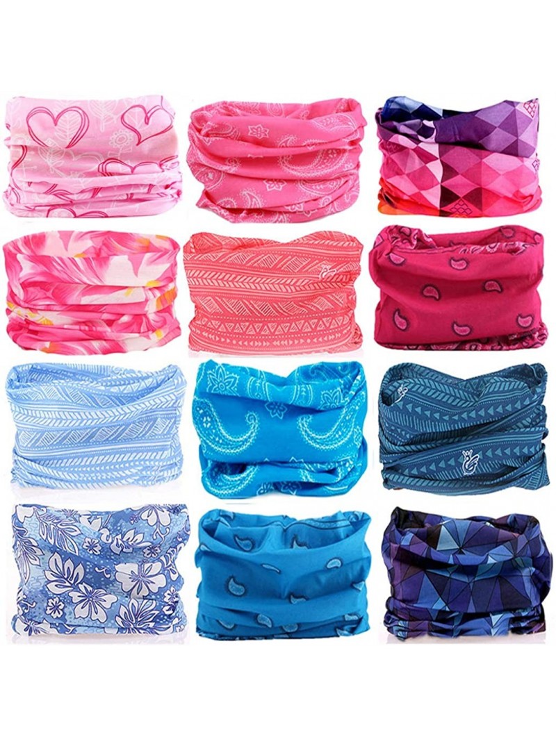 Headbands 12pcs/9pcs/6pcs Headband Bandana - Face Mask Headwear Neck Gaiter Shield Scarf - Floral (12PCS) - CA12ES1000D $42.64