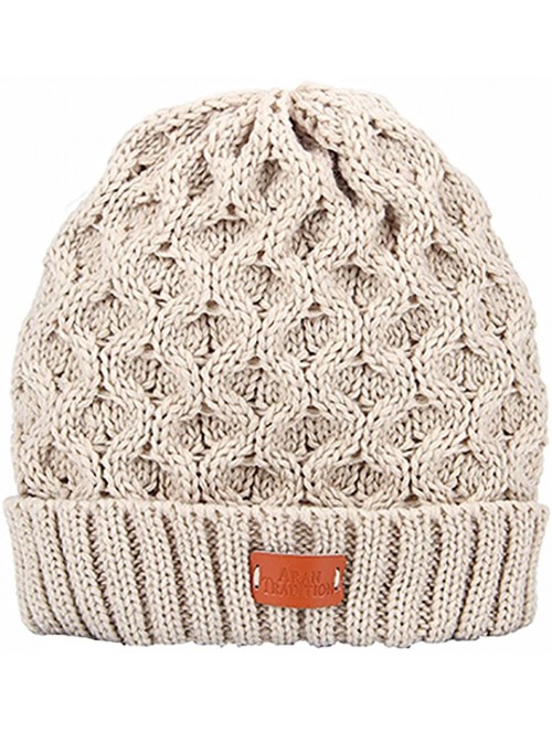 Skullies & Beanies Cable Knit Beanie Hat - Biege - C6188L6G8HN $16.51