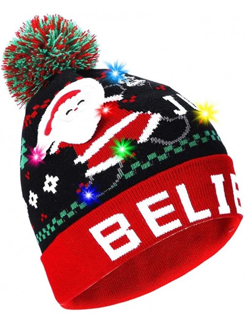 Skullies & Beanies LED Light Up Beanie Hat Christmas Cap for Women Children- Party- Bar - Multicolor-008 - CX18WG6N2NY $20.54