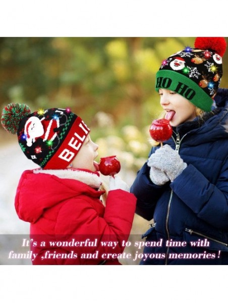 Skullies & Beanies LED Light Up Beanie Hat Christmas Cap for Women Children- Party- Bar - Multicolor-008 - CX18WG6N2NY $20.54