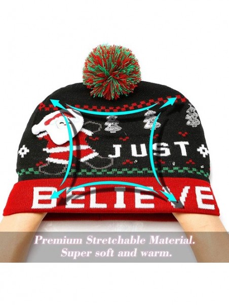 Skullies & Beanies LED Light Up Beanie Hat Christmas Cap for Women Children- Party- Bar - Multicolor-008 - CX18WG6N2NY $20.54