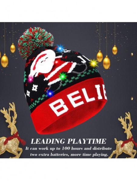 Skullies & Beanies LED Light Up Beanie Hat Christmas Cap for Women Children- Party- Bar - Multicolor-008 - CX18WG6N2NY $20.54