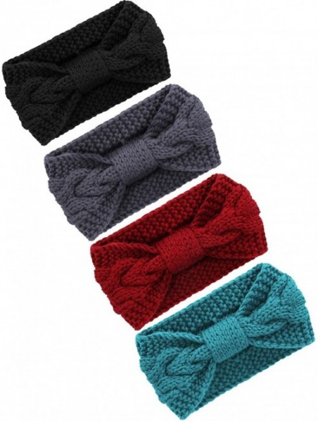 Cold Weather Headbands 4 Pieces Cable Knit Headband Crochet Headbands Plain Braided Head Wrap Winter Ear Warmer for Women Gir...