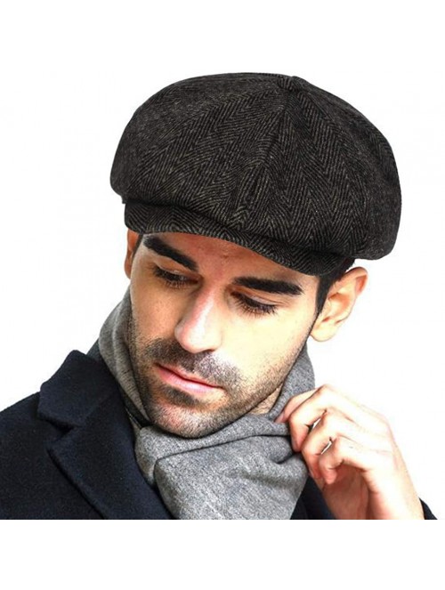 Newsboy Caps Fashion Classic Newsboy Vintage Boyfriend - Herringbone-brown - C418AQXW5IU $28.64