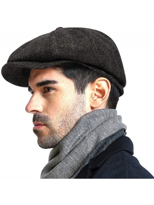 Newsboy Caps Fashion Classic Newsboy Vintage Boyfriend - Herringbone-brown - C418AQXW5IU $28.64