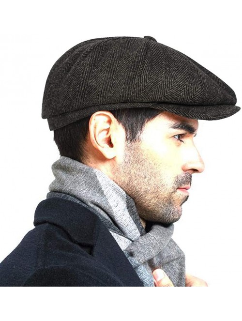 Newsboy Caps Fashion Classic Newsboy Vintage Boyfriend - Herringbone-brown - C418AQXW5IU $28.64