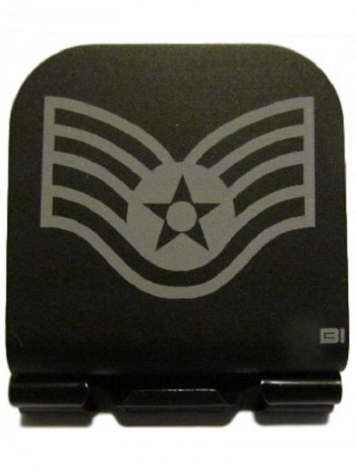 Baseball Caps US Air Force Staff Sergeant Stripes Laser Etched Hat Clip Black - CP17YKD7NRY $15.71