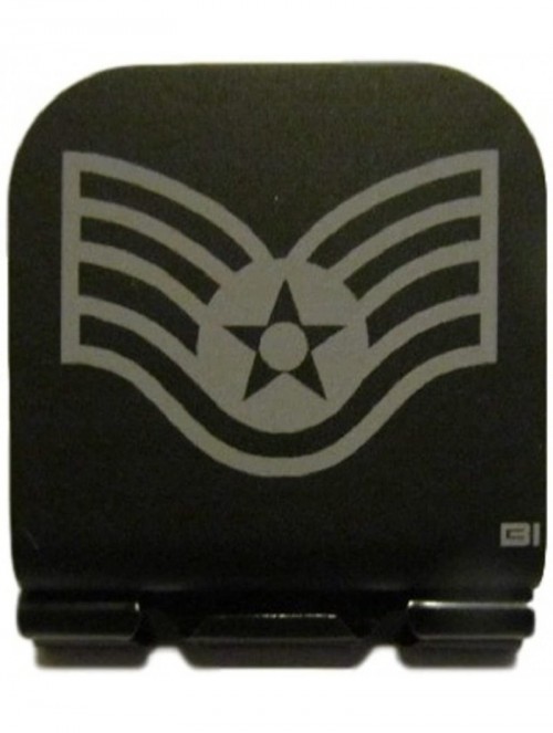 Baseball Caps US Air Force Staff Sergeant Stripes Laser Etched Hat Clip Black - CP17YKD7NRY $15.71