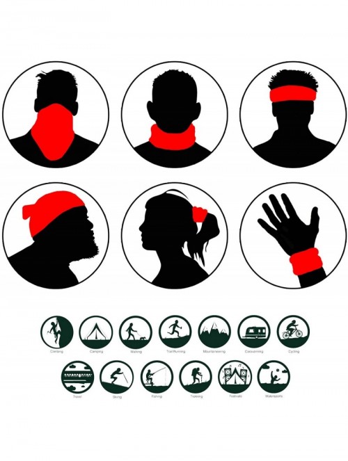 Balaclavas Face Bandanas for Sports- Outdoors- Sport Headband Neck Gaiter - Multi-patterns 6 - CS1982LRR6H $34.98