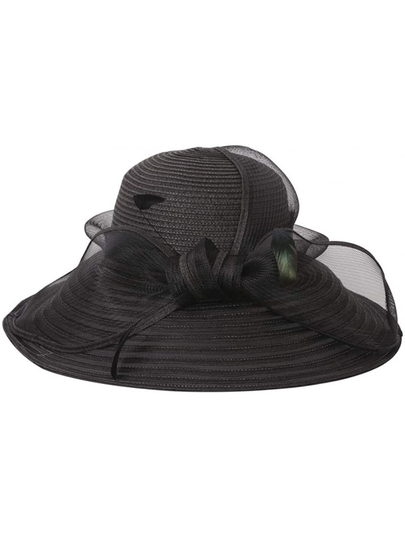 Sun Hats Womens Elegant Spring Summer Seaside Brim Sun Hat - 3-black - C218OWGZ0R4 $18.97