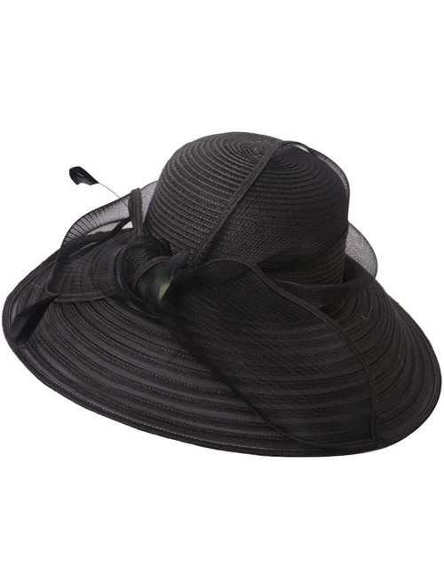 Sun Hats Womens Elegant Spring Summer Seaside Brim Sun Hat - 3-black - C218OWGZ0R4 $18.97