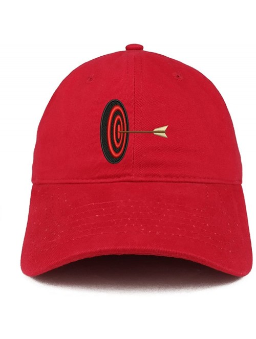 Baseball Caps Archery Target Quality Embroidered Low Profile Brushed Cotton Dad Hat Cap - Red - C9184YKYH7A $23.09