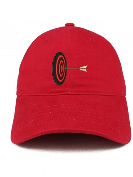 Baseball Caps Archery Target Quality Embroidered Low Profile Brushed Cotton Dad Hat Cap - Red - C9184YKYH7A $23.09