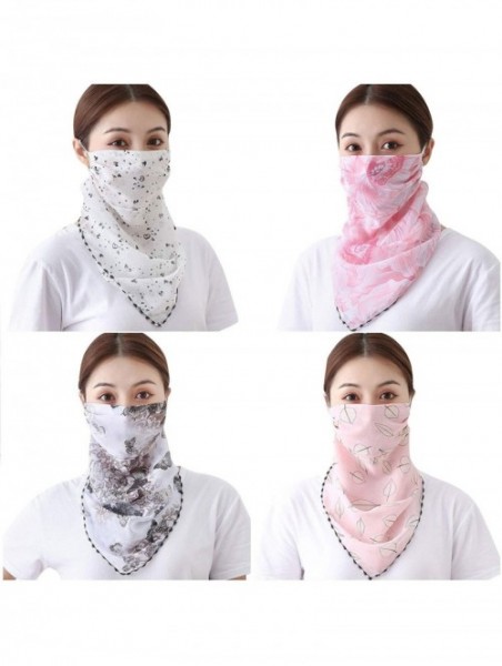 Balaclavas Women Multifunctional Bandana Chiffon Headband Scarf Balaclava Sun UV Protection - J - CF198S98NRG $23.37