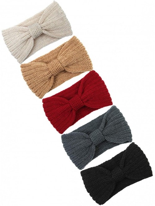 Cold Weather Headbands Knitted Hairband Crochet Twist Ear Warmer Winter Braided Head Wraps for Women Girls - Color D - C418L0...