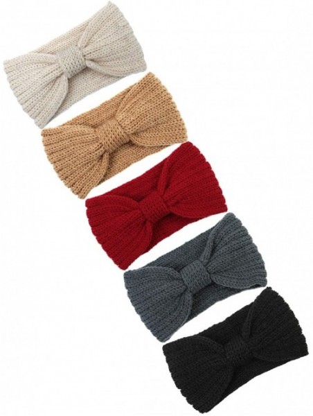 Cold Weather Headbands Knitted Hairband Crochet Twist Ear Warmer Winter Braided Head Wraps for Women Girls - Color D - C418L0...