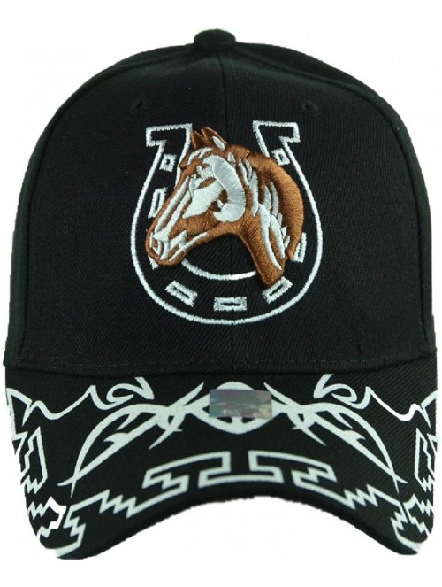 Baseball Caps Baseball Cap Horse Horseshoe Caps Adjustable Plain Hats Fashion Hats - Black - C218IKZ65Q8 $16.93