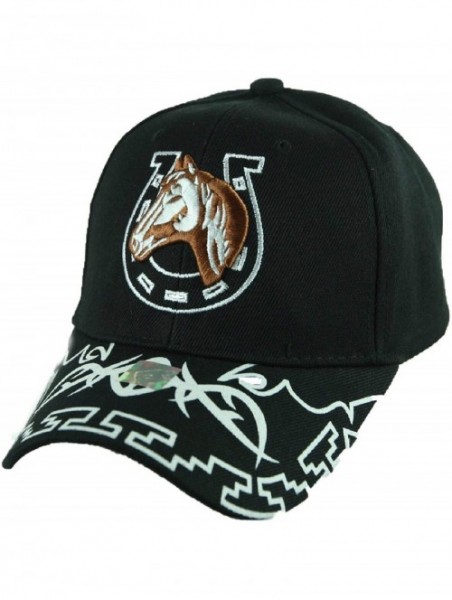 Baseball Caps Baseball Cap Horse Horseshoe Caps Adjustable Plain Hats Fashion Hats - Black - C218IKZ65Q8 $16.93