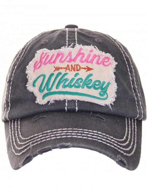 Baseball Caps Women's Sunshine & Whiskey Vintage Baseball Hat Cap - Black2 - CE18WTIQ7GZ $25.26