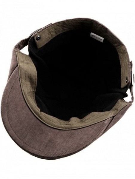 Newsboy Caps Unisex Newsboy Cap-Military Camouflage Solid Color Duckbill Ivy Gatsby Hat - 015-dark Brown - CM12NUVEH5Q $15.19