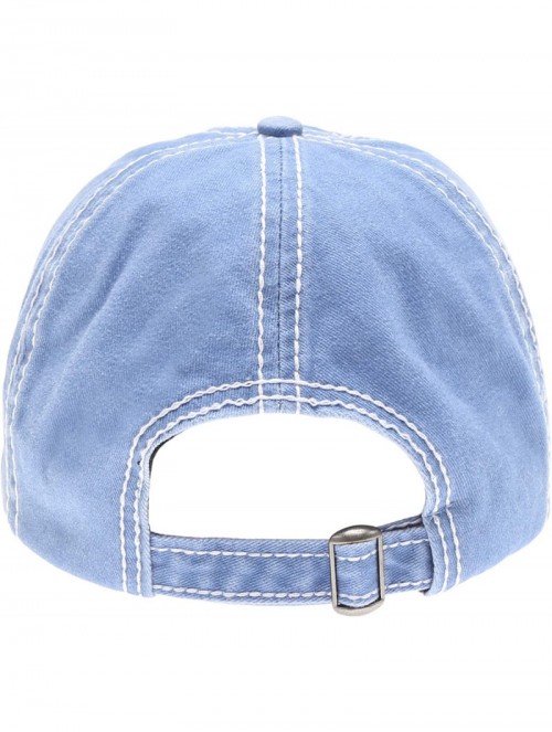 Baseball Caps Baseball Distressed Embroidered Adjustable - Camping Queen -Blue - CV18Y3DXD58 $21.57