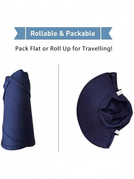 Sun Hats Womens Packable Ponytail SPF 50 Sun Hat Summer Gardening Hiking Fishing 55-61cm - Navy_99001 - CU18CWDMUAM $31.21