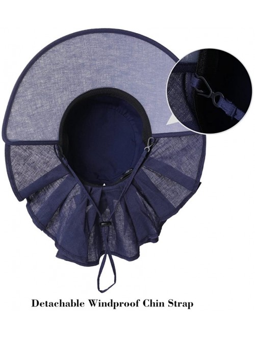 Sun Hats Womens Packable Ponytail SPF 50 Sun Hat Summer Gardening Hiking Fishing 55-61cm - Navy_99001 - CU18CWDMUAM $31.21