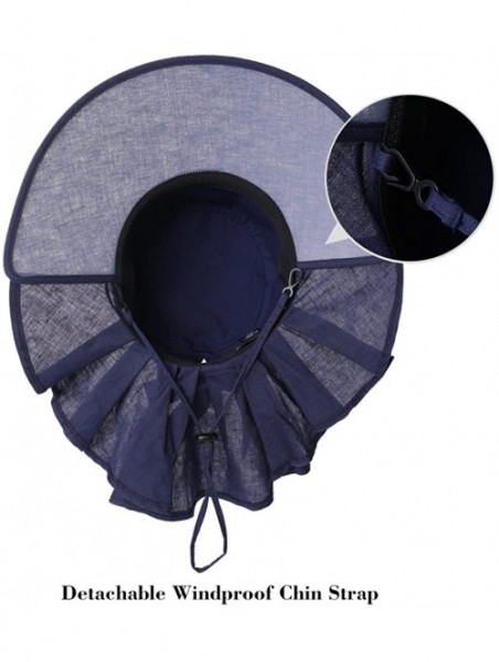 Sun Hats Womens Packable Ponytail SPF 50 Sun Hat Summer Gardening Hiking Fishing 55-61cm - Navy_99001 - CU18CWDMUAM $31.21