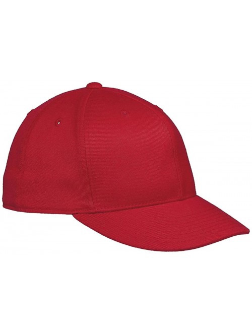 Baseball Caps Original Blank Flatbill Premium Fitted 210 Hat Cap Flex Fit Flat Bill Large/Xlarge - Red - CU117SE0FYJ $15.49