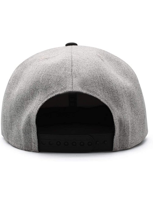 Baseball Caps Hearnsom Barred Unisex Adjustable Flat-Brim Snapback Baseball Cap Trucker Hats - Black - CA18EL0333Q $26.11