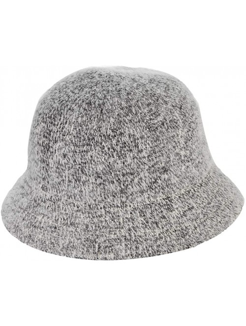 Bucket Hats Women Ladies Solid Color Angora Cloche Hat Vintage Style Warm Basin Hat Bucket Cloche Hat - Dark Gray - CZ18KG9G4...