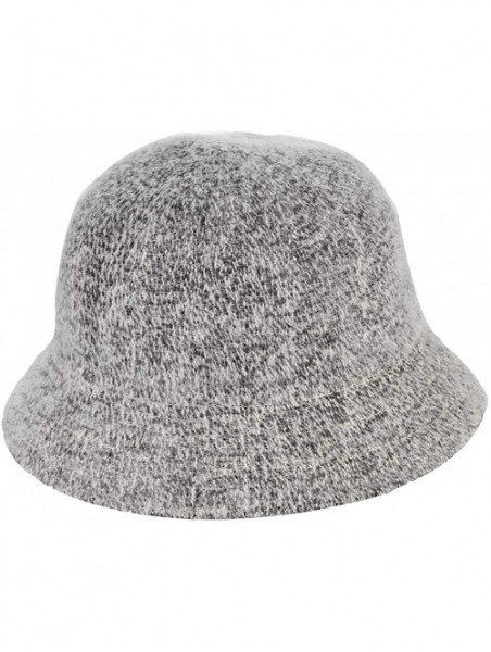 Bucket Hats Women Ladies Solid Color Angora Cloche Hat Vintage Style Warm Basin Hat Bucket Cloche Hat - Dark Gray - CZ18KG9G4...