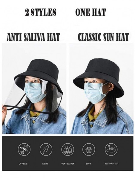 Sun Hats Women Anti-Saliva Bucket Hat Detachable 100% Cotton Dustproof Sun Hat for Unisex Adult - Yellow - CL197XLZZC8 $19.84