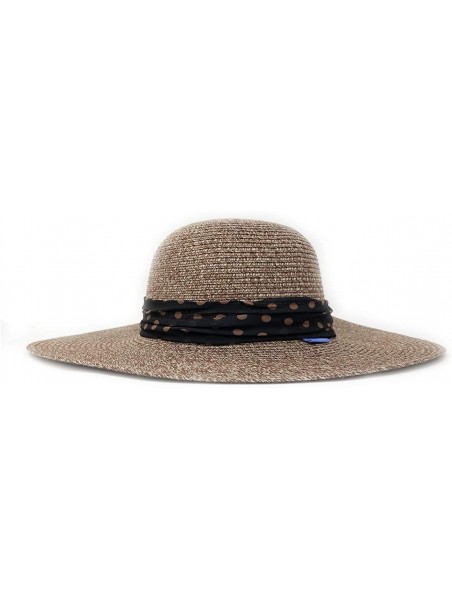 Sun Hats Women's Mia Sun Hat - UPF 50+- Broad Brim- Elegant Style- Designed in Australia - Brown Combo - CB18M405L7M $61.19