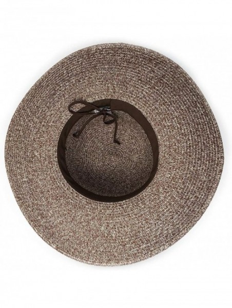 Sun Hats Women's Mia Sun Hat - UPF 50+- Broad Brim- Elegant Style- Designed in Australia - Brown Combo - CB18M405L7M $61.19