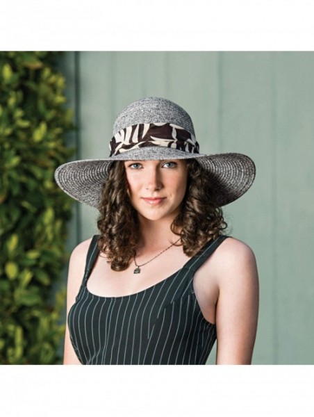 Sun Hats Women's Mia Sun Hat - UPF 50+- Broad Brim- Elegant Style- Designed in Australia - Brown Combo - CB18M405L7M $61.19