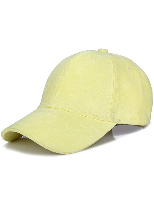 Baseball Caps Hats 2 Pack Men Women Matching Hat Baseball Cap Faux Suede Multicolor - Yellow and Purple - CE18O4A73KK $26.54