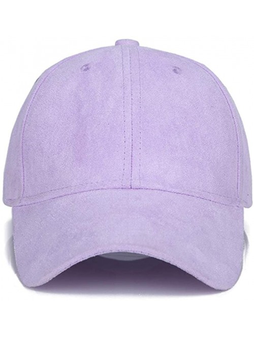 Baseball Caps Hats 2 Pack Men Women Matching Hat Baseball Cap Faux Suede Multicolor - Yellow and Purple - CE18O4A73KK $26.54