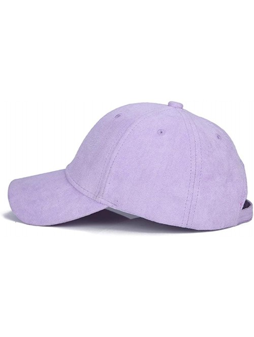 Baseball Caps Hats 2 Pack Men Women Matching Hat Baseball Cap Faux Suede Multicolor - Yellow and Purple - CE18O4A73KK $26.54