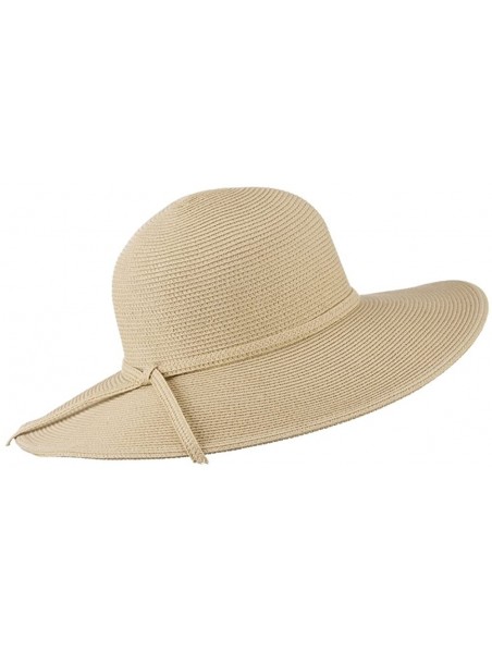 Sun Hats UPF 50+ Solid Cotton Paper Braid Flat Brim Hat - Tan W33S19B - C911D3H9TOR $30.55