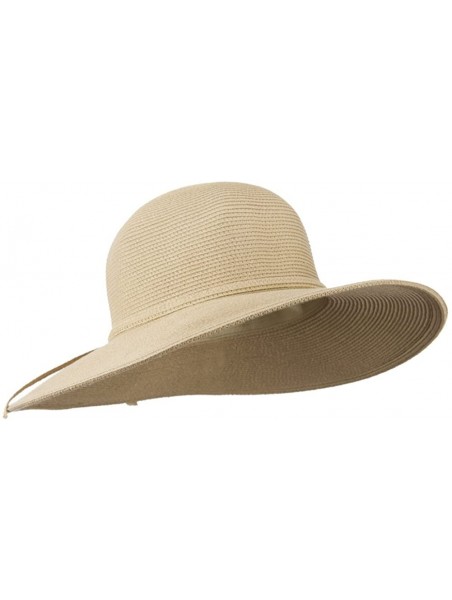 Sun Hats UPF 50+ Solid Cotton Paper Braid Flat Brim Hat - Tan W33S19B - C911D3H9TOR $30.55