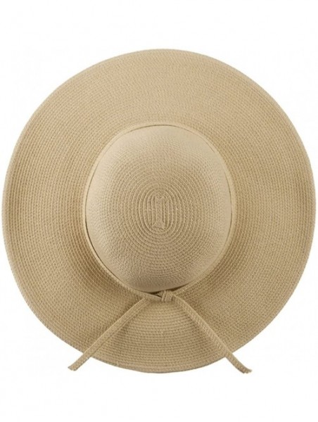 Sun Hats UPF 50+ Solid Cotton Paper Braid Flat Brim Hat - Tan W33S19B - C911D3H9TOR $30.55