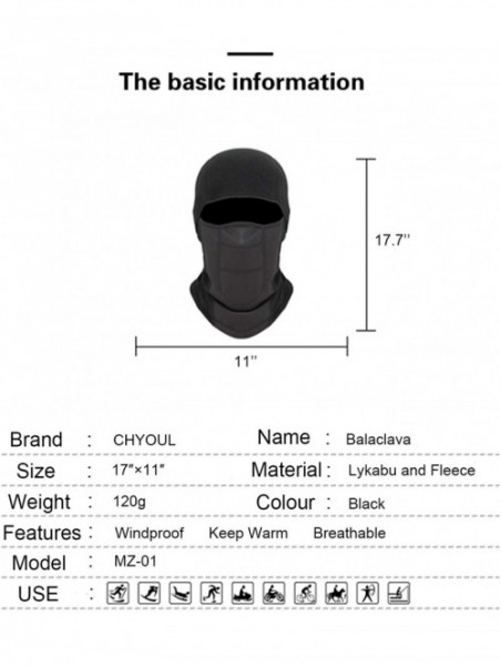 Balaclavas Balaclava - Ski Mask - Cold Weather Windproof Face Mask for Winter Sports - CE18Y6A0N2A $17.69