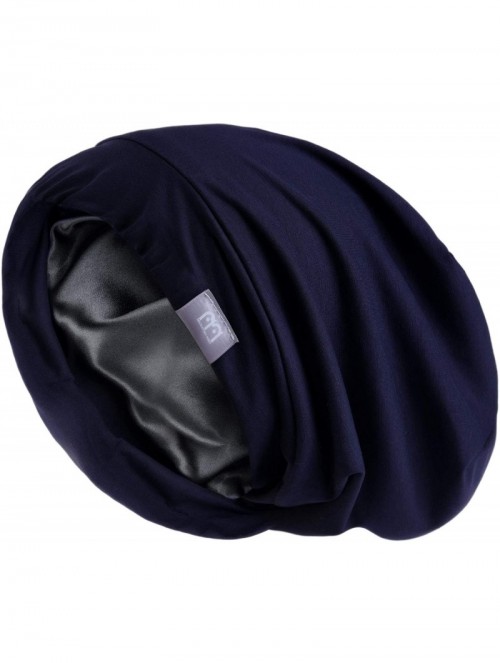 Skullies & Beanies Hair Cover Bonnet Satin Sleep Cap - Adjustable Stay on Silk Lined Slouchy Beanie for Night Sleeping Surgic...