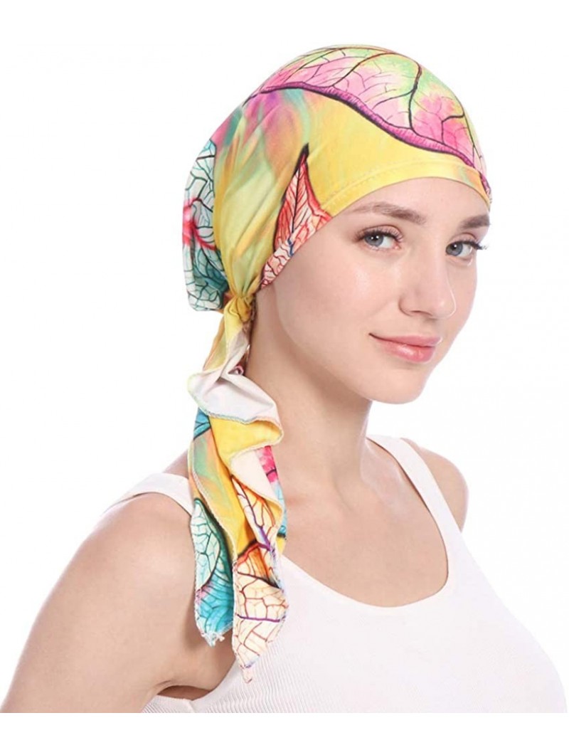 Skullies & Beanies Women Pre-Tied Head Scarves Floral Muslim Cap Turban Hat Bandana Headwrap - Style-3 - CR18SS3OINE $18.69