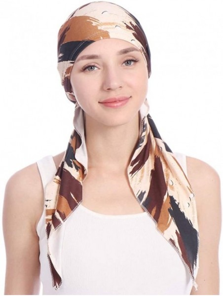 Skullies & Beanies Women Pre-Tied Head Scarves Floral Muslim Cap Turban Hat Bandana Headwrap - Style-3 - CR18SS3OINE $18.69