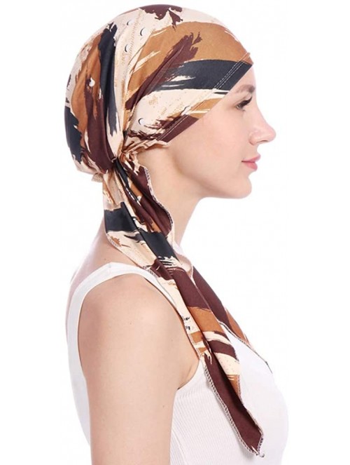 Skullies & Beanies Women Pre-Tied Head Scarves Floral Muslim Cap Turban Hat Bandana Headwrap - Style-3 - CR18SS3OINE $18.69